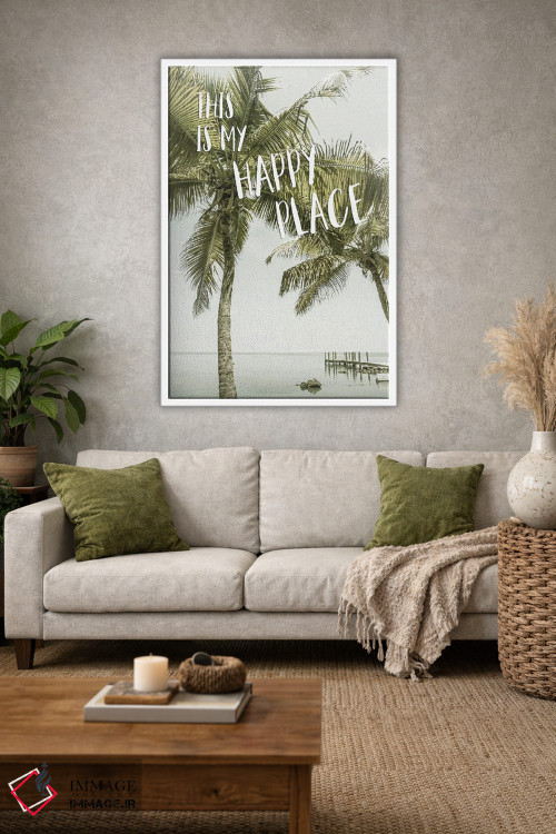 تابلو دکوراتیو اینجا جای خوشبختی من است | چشم انداز اقیانوس اثر ملانی ویولا - D1W
