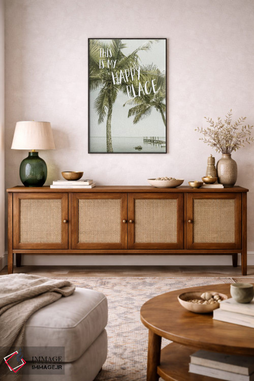 تابلو دکوراتیو اینجا جای خوشبختی من است | چشم انداز اقیانوس اثر ملانی ویولا - D3B
