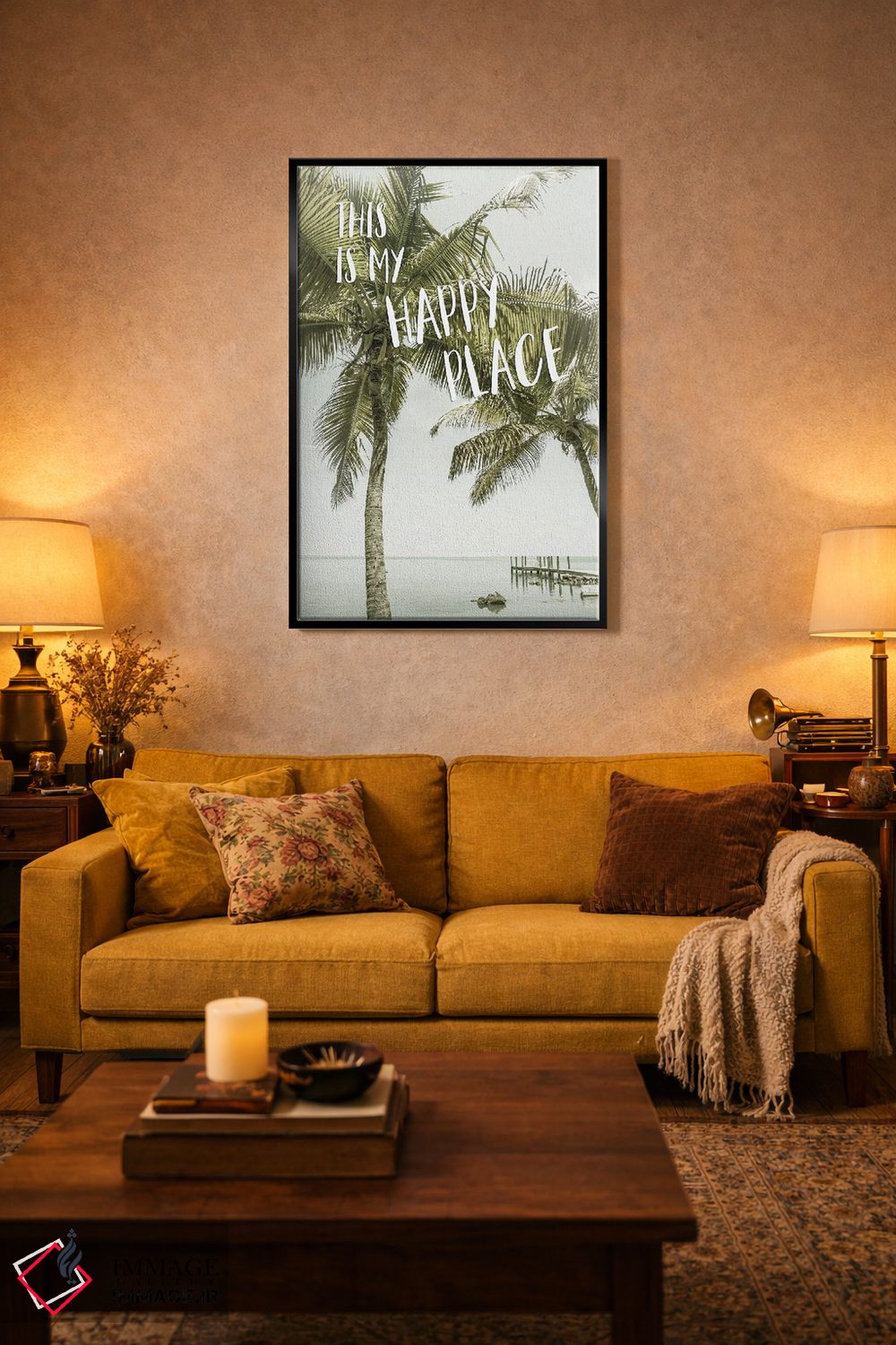 تابلو دکوراتیو اینجا جای خوشبختی من است | چشم انداز اقیانوس اثر ملانی ویولا - D4B