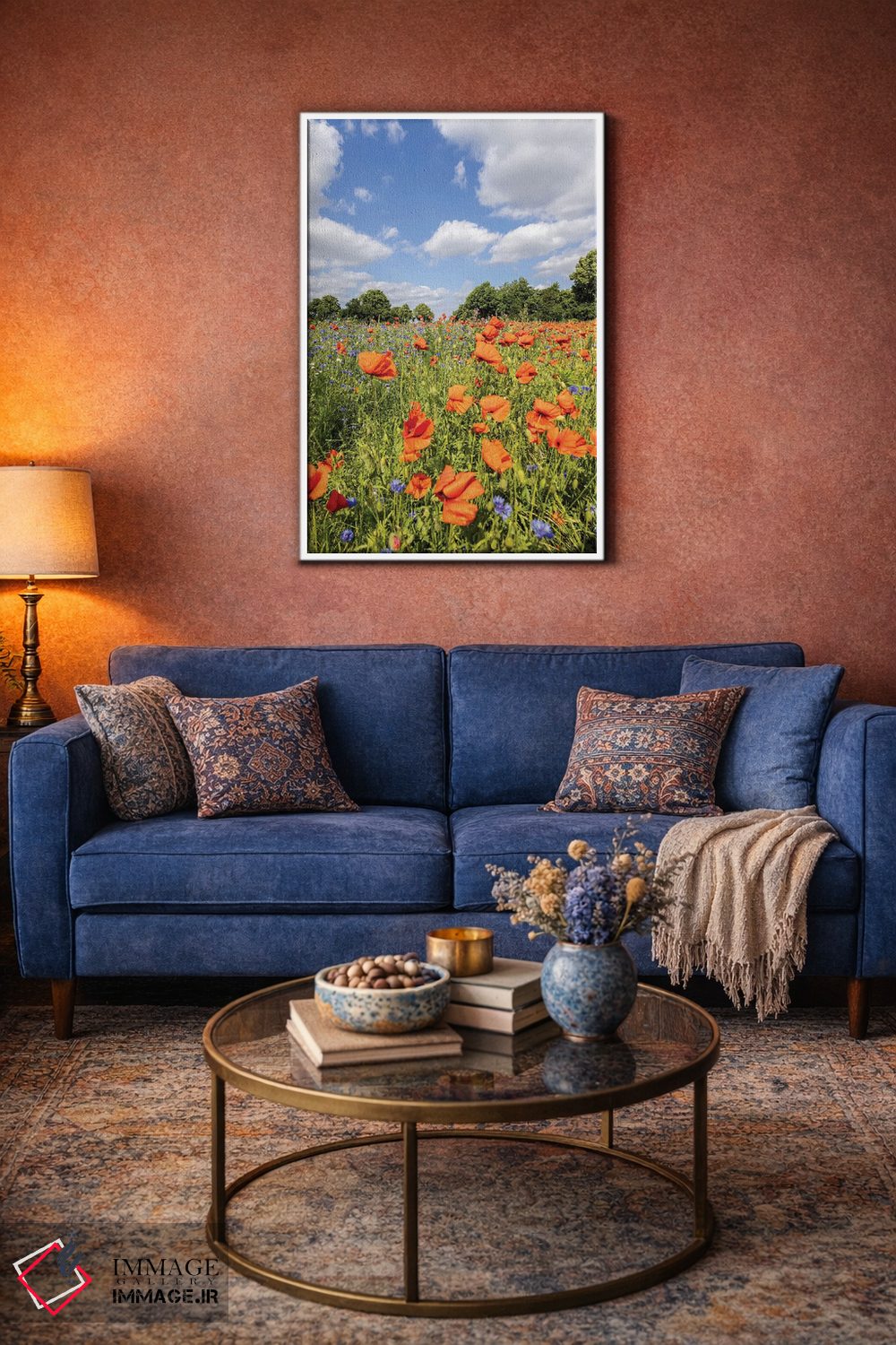 تابلو دکوراتیو مزرعه شقایق با گل گندم اثر ملانی ویولا - D4W