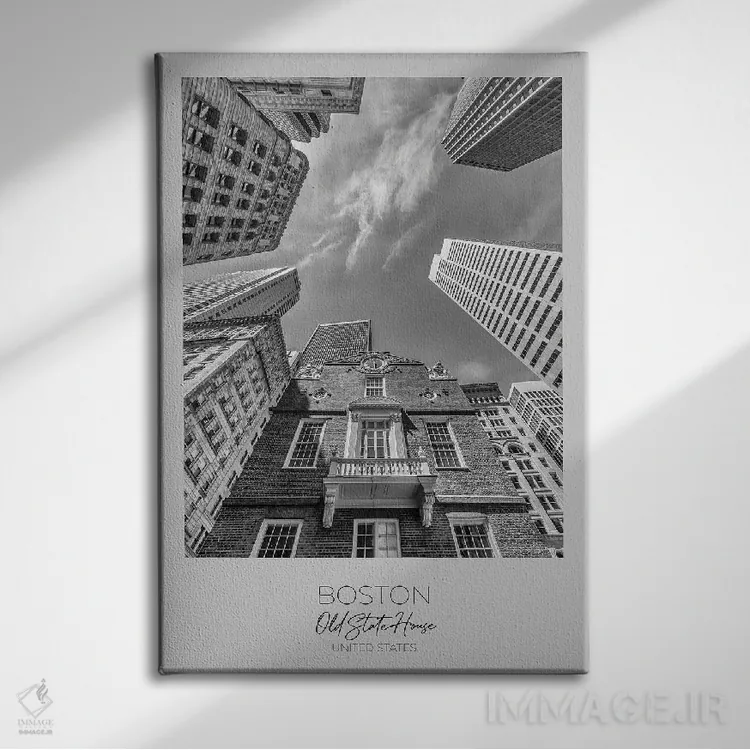 تابلو دکوراتیو در کانون توجه: ساختمان قدیمی ایالت بوستون اثر ملانی ویولا - نمای روبهرو روی دیوار