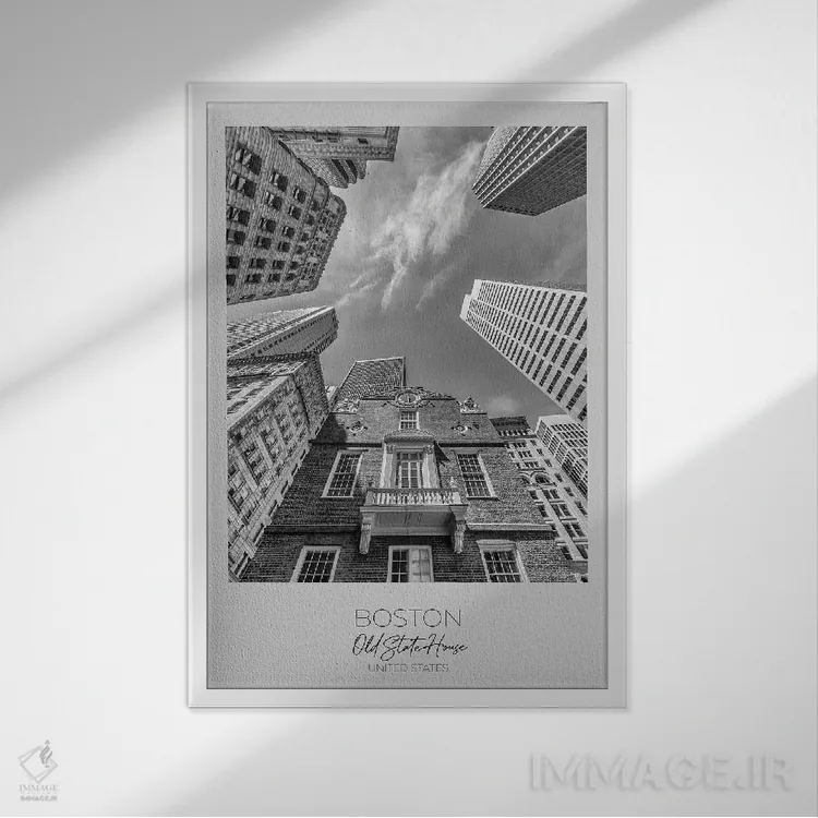 تابلو دکوراتیو در کانون توجه: ساختمان قدیمی ایالت بوستون اثر ملانی ویولا - نمای قابدار سفید