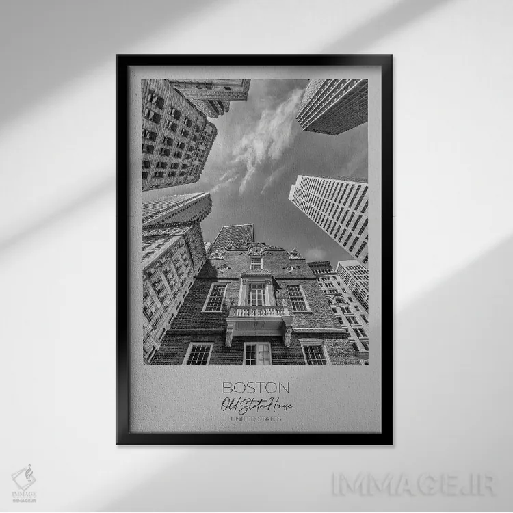 تابلو دکوراتیو در کانون توجه: ساختمان قدیمی ایالت بوستون اثر ملانی ویولا - نمای قابدار مشکی