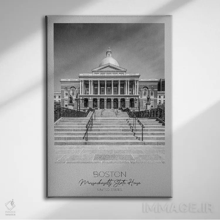تابلو دکوراتیو در کانون توجه: ساختمان ایالت ماساچوست بوستون اثر ملانی ویولا - نمای روبهرو روی دیوار