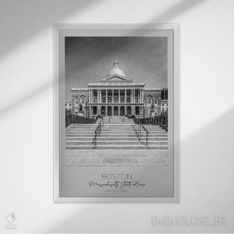 تابلو دکوراتیو در کانون توجه: ساختمان ایالت ماساچوست بوستون اثر ملانی ویولا - نمای قابدار سفید