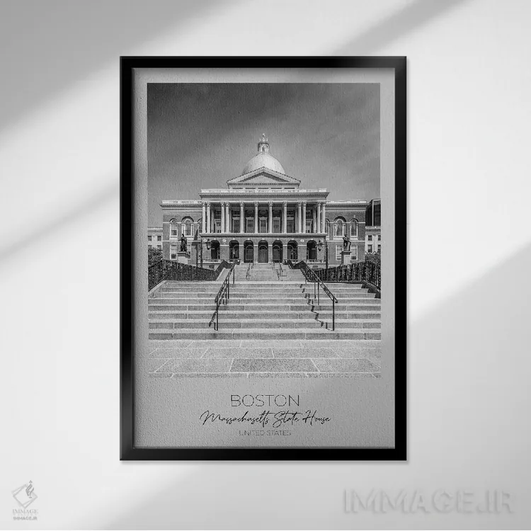 تابلو دکوراتیو در کانون توجه: ساختمان ایالت ماساچوست بوستون اثر ملانی ویولا - نمای قابدار مشکی