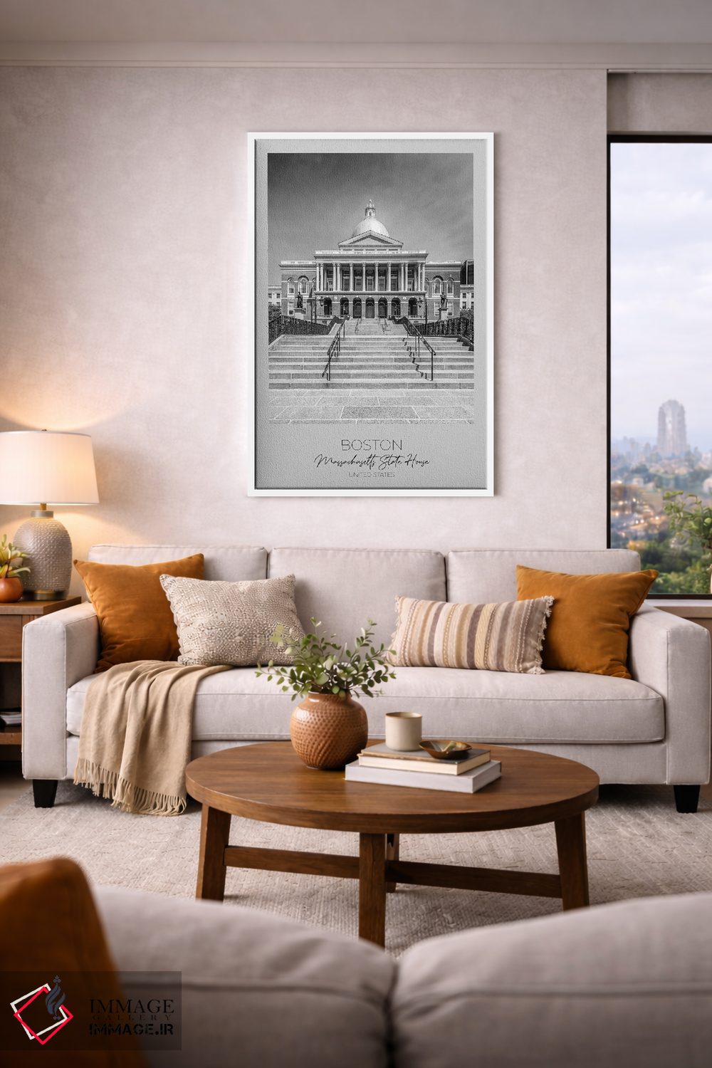 تابلو دکوراتیو در کانون توجه: ساختمان ایالت ماساچوست بوستون اثر ملانی ویولا - D5W