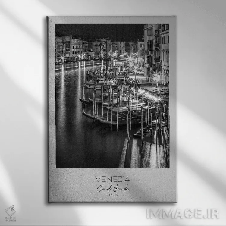 تابلو دکوراتیو در کانون توجه: منظره ونیز از پل ریالتو اثر ملانی ویولا - نمای روبهرو روی دیوار