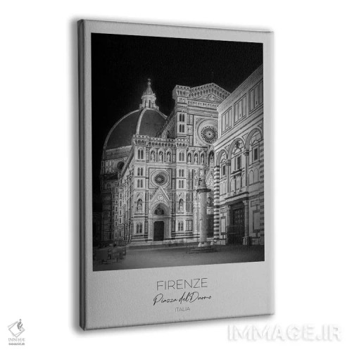 تابلو دکوراتیو در کانون توجه: کلیسای جامع فلورانس و غسل تعمیدگاه اثر ملانی ویولا - نمای پرسپکتیو محصول