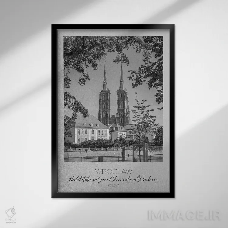 تابلو دکوراتیو در کانون توجه: کلیسای جامع سنت جان باپتیست وروتسواف اثر ملانی ویولا - نمای قابدار مشکی