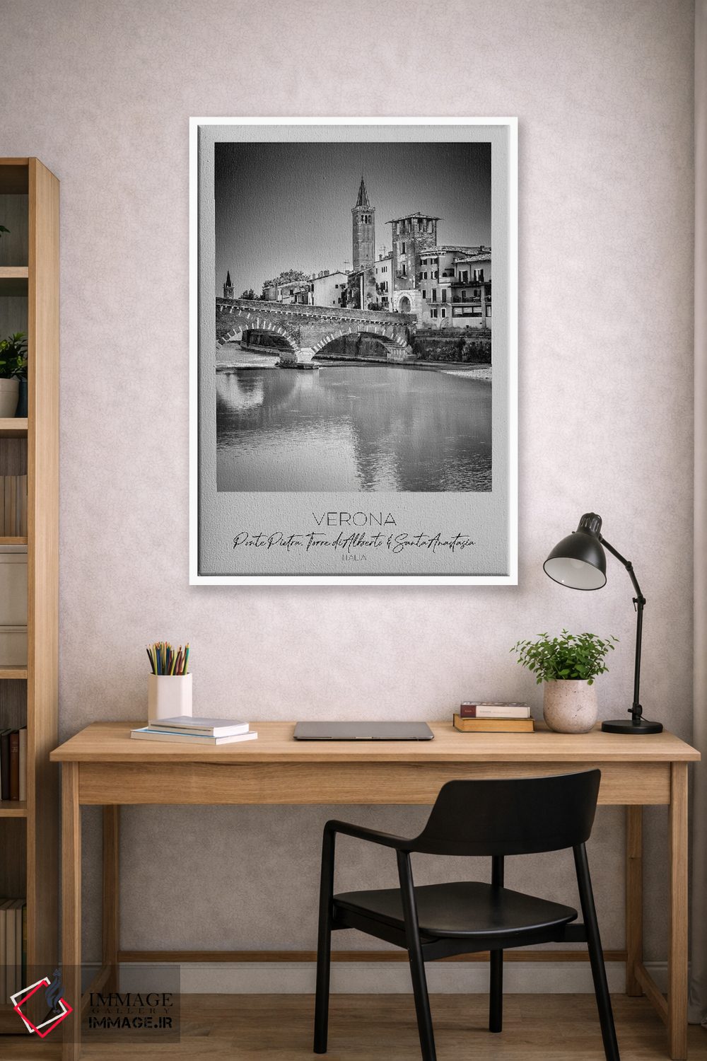 تابلو دکوراتیو در کانون توجه: پل پیترا، برج آلبرتو و سانتا آناستازیا ورونا اثر ملانی ویولا - D1W