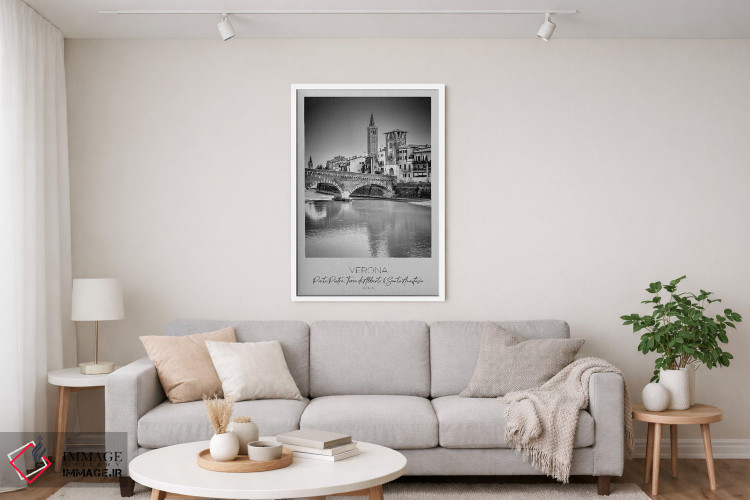 تابلو دکوراتیو در کانون توجه: پل پیترا، برج آلبرتو و سانتا آناستازیا ورونا اثر ملانی ویولا - D4W