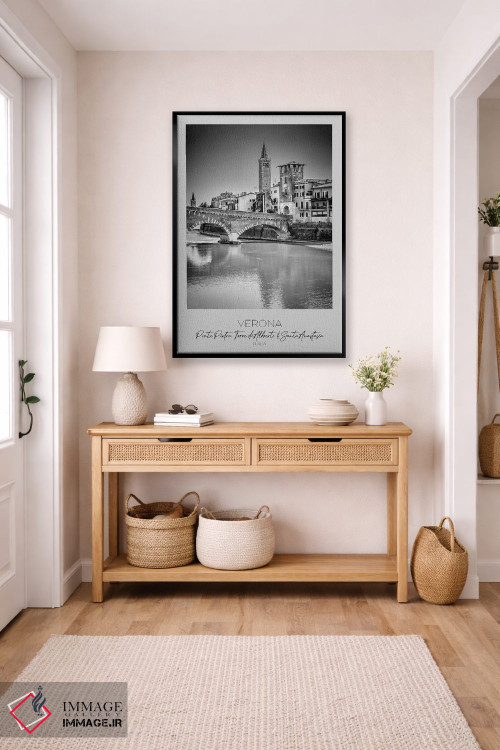 تابلو دکوراتیو در کانون توجه: پل پیترا، برج آلبرتو و سانتا آناستازیا ورونا اثر ملانی ویولا - D6B