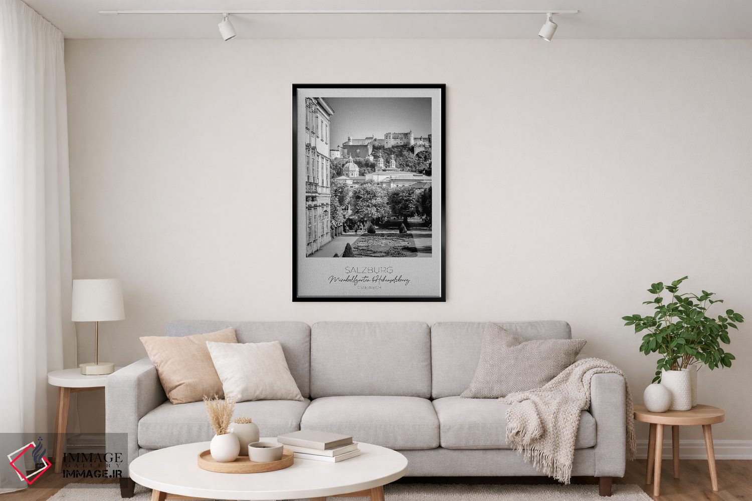 تابلو دکوراتیو در کانون توجه: منظره ای زیبا به قلعه سالزبورگ اثر ملانی ویولا - D5B