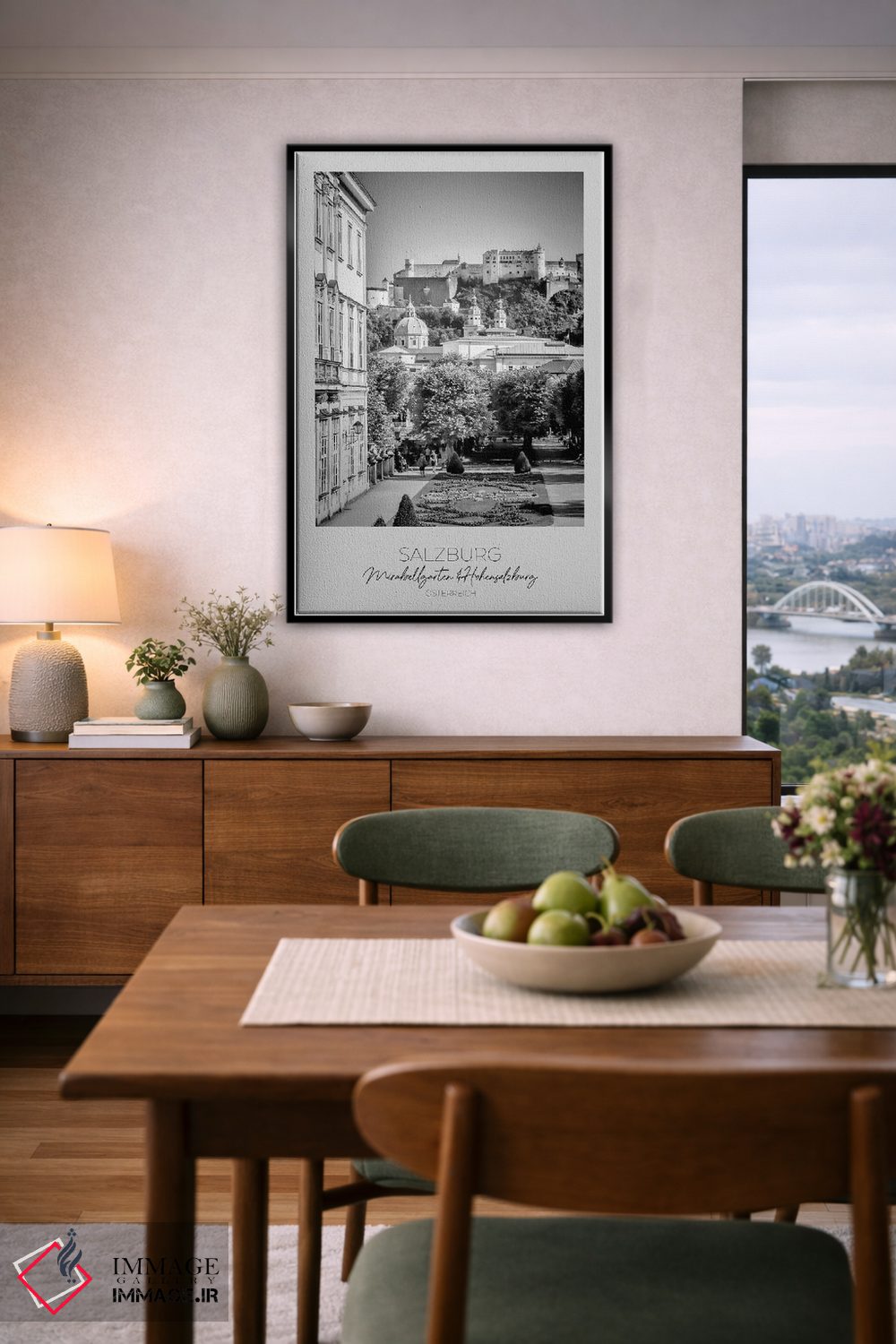 تابلو دکوراتیو در کانون توجه: منظره ای زیبا به قلعه سالزبورگ اثر ملانی ویولا - D6B