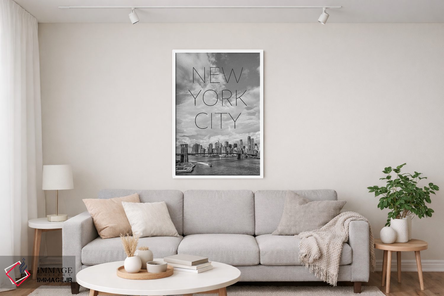تابلو دکوراتیو پل بروکلین و منهتن جنوبی نیویورک با متن و چشم انداز اثر ملانی ویولا - D2W