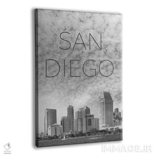 تابلو دکوراتیو متن و نمای آسمان خراش های سن دیگو اثر ملانی ویولا - نمای پرسپکتیو محصول