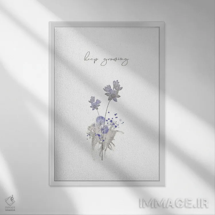 تابلو دکوراتیو به رشد ادامه بده اثر ملانی ویولا - نمای قابدار سفید