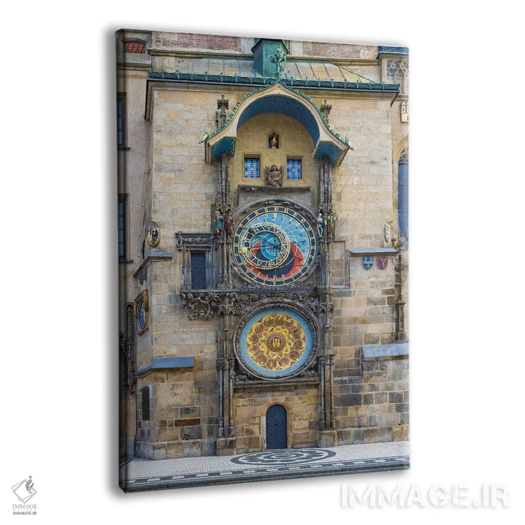 تابلو دکوراتیو ساعت نجومی پراگ اثر ملانی ویولا - نمای پرسپکتیو محصول