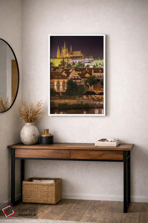 تابلو دکوراتیو قلعه پراگ و کلیسای سنت ویتوس در شب اثر ملانی ویولا - D2W