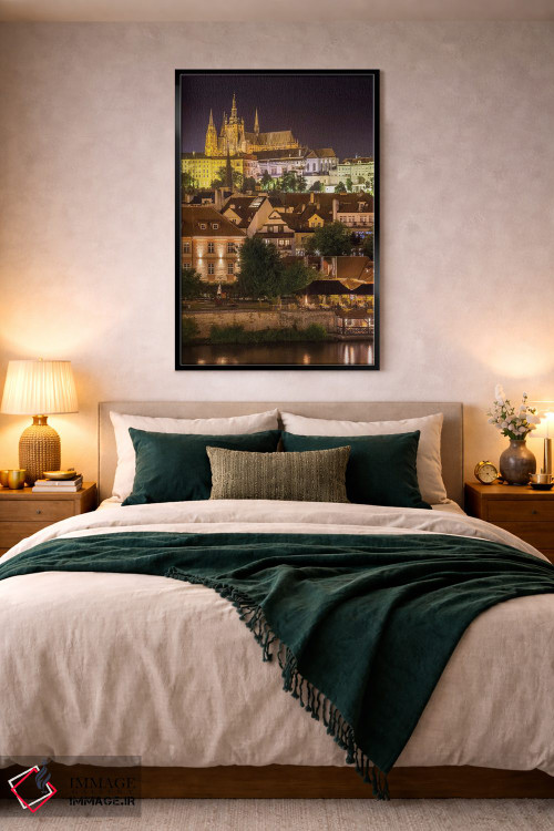 تابلو دکوراتیو قلعه پراگ و کلیسای سنت ویتوس در شب اثر ملانی ویولا - D3B