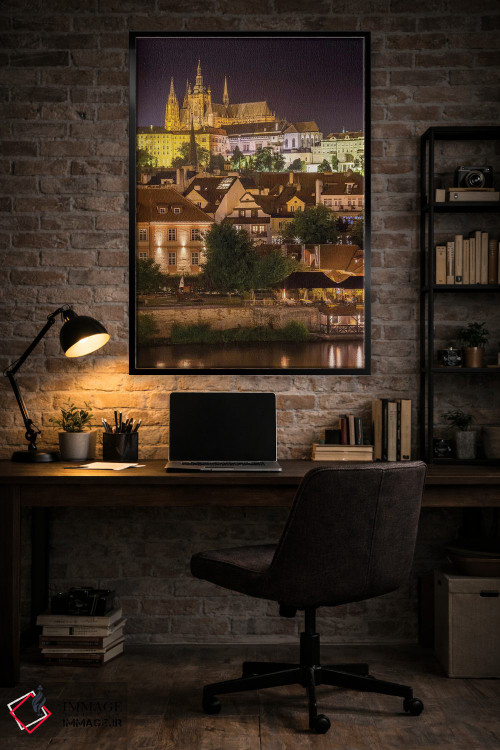 تابلو دکوراتیو قلعه پراگ و کلیسای سنت ویتوس در شب اثر ملانی ویولا - D4B