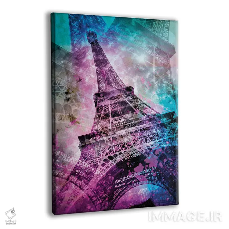 تابلو دکوراتیو برج ایفل به سبک پاپ آرت اثر ملانی ویولا - نمای پرسپکتیو محصول