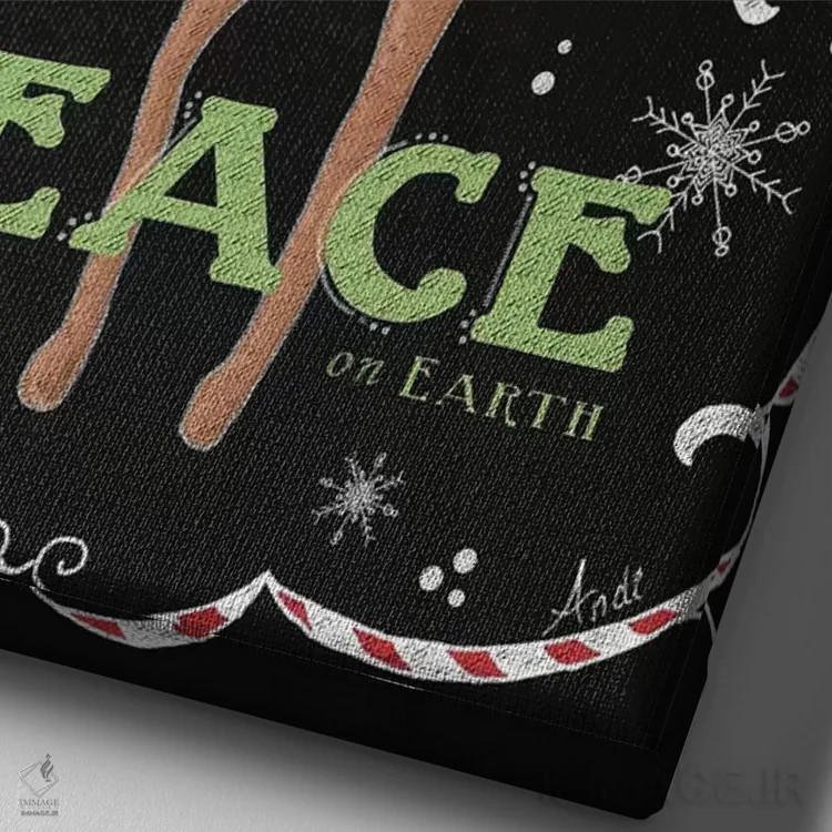 تابلو دکوراتیو گوزن صلح بر زمین اثر اندی متز - نمای نزدیک بافت بوم