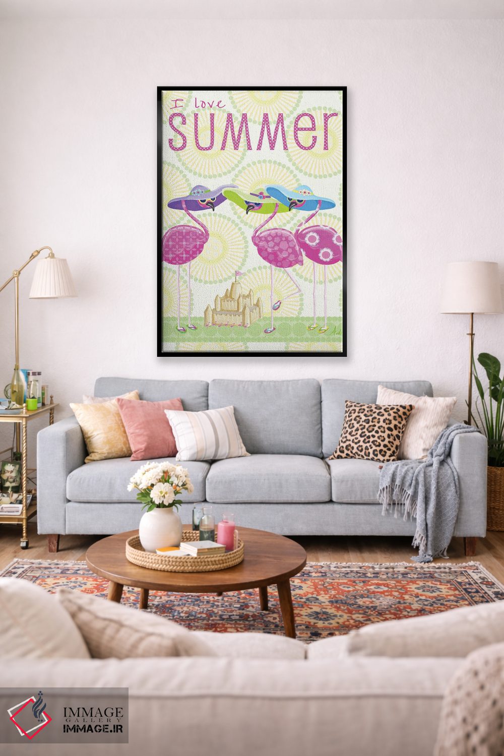 تابلو دکوراتیو تابستان فلامینگو ۲ اثر اندی متز - D1B