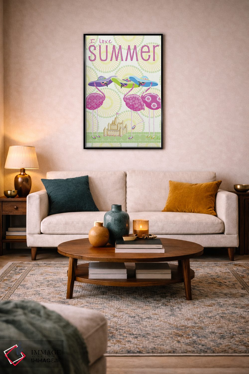 تابلو دکوراتیو تابستان فلامینگو ۲ اثر اندی متز - D3B