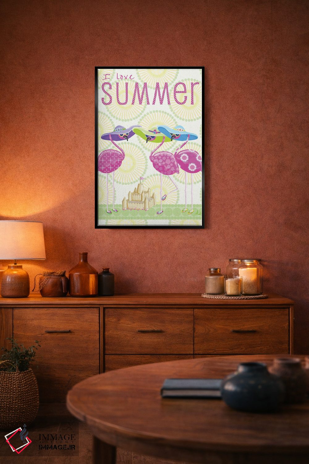 تابلو دکوراتیو تابستان فلامینگو ۲ اثر اندی متز - D4B