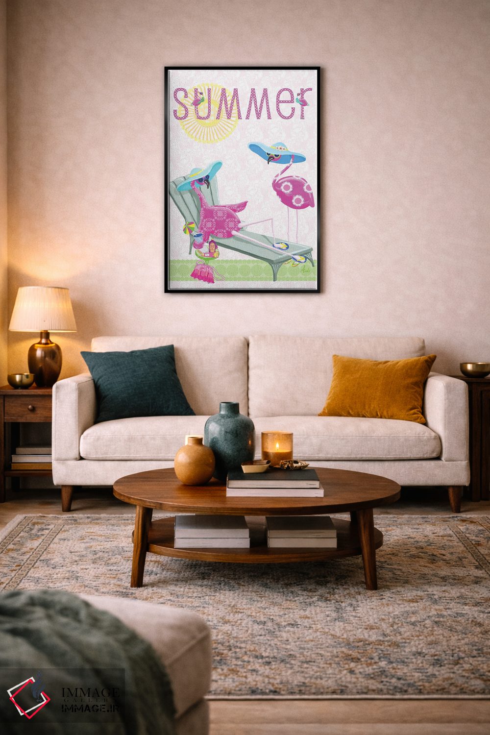 تابلو دکوراتیو تابستان فلامینگو ۱ اثر اندی متز - D4B