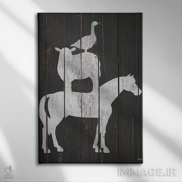 تابلو مدرن چیدمان روستایی اثر اندی متز - نمای روبهرو روی دیوار