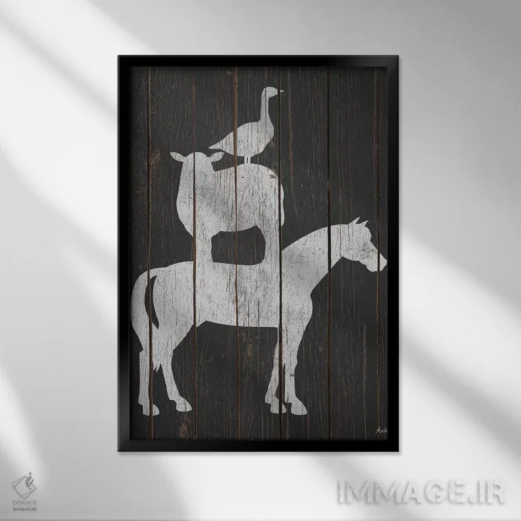 تابلو مدرن چیدمان روستایی اثر اندی متز - نمای قابدار مشکی