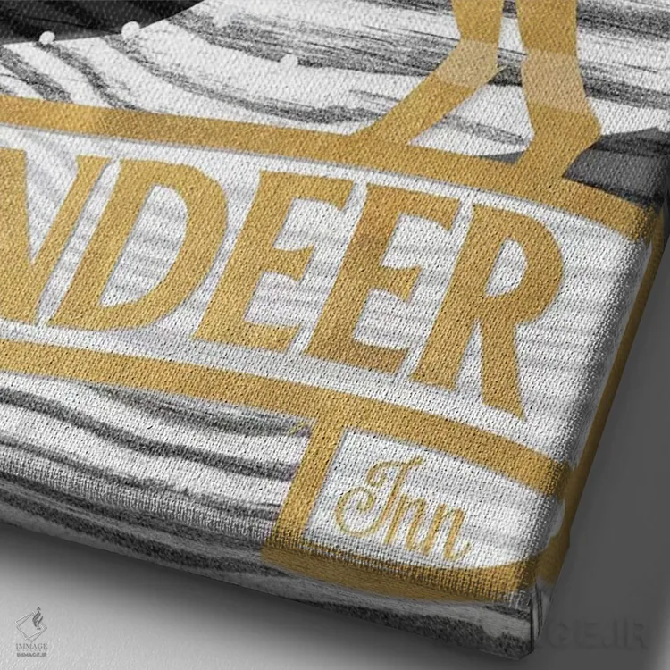 تابلوی کلبه زمستانی ۲ اثر اندی متز - نمای نزدیک بافت بوم