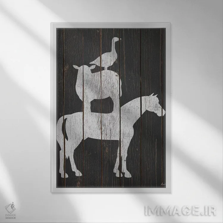 تابلو مدرن چیدمان روستایی اثر اندی متز - نمای قابدار سفید