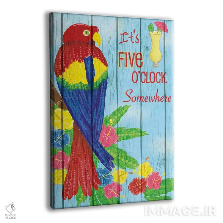 تابلو دکوراتیو جشن طوطی ها ۱ اثر اندی متز - نمای پرسپکتیو محصول