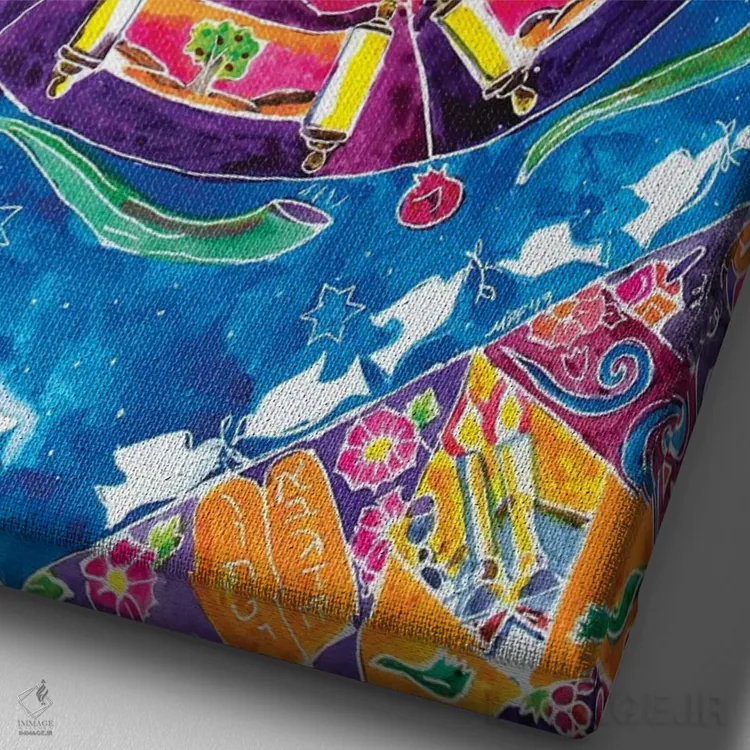 تابلو دکوراتیو کالیـدوسکوپ تعطیلات اثر میشل پالور فلدمن - نمای نزدیک بافت بوم