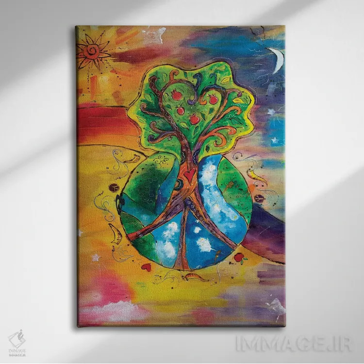 تابلو دکوراتیو دنیایی کاملا جدید اثر میشل پالور فلدمن - نمای روبهرو روی دیوار