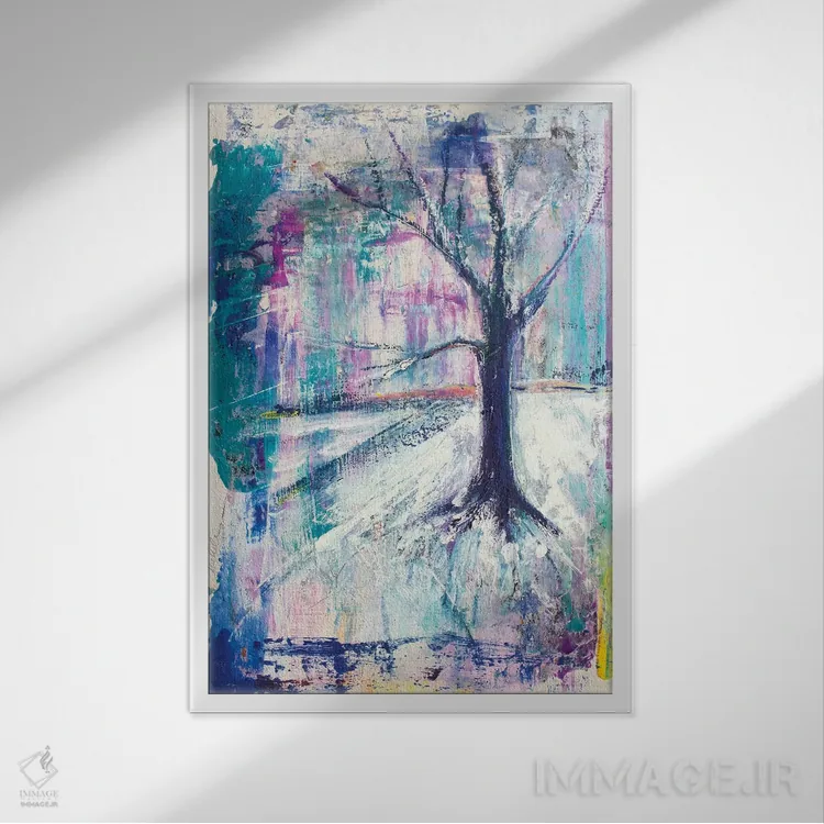 تابلو دکوراتیو درخت از دید ورمونت اثر میشل پالور فلدمن - نمای قابدار سفید