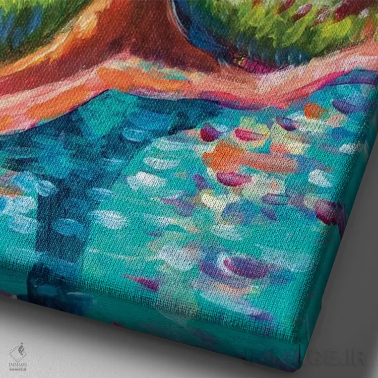 تابلو دکوراتیو درخت زندگی ون گوگ اثر میشل پالور فلدمن - نمای نزدیک بافت بوم