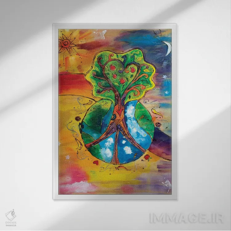 تابلو دکوراتیو دنیایی کاملا جدید اثر میشل پالور فلدمن - نمای قابدار سفید