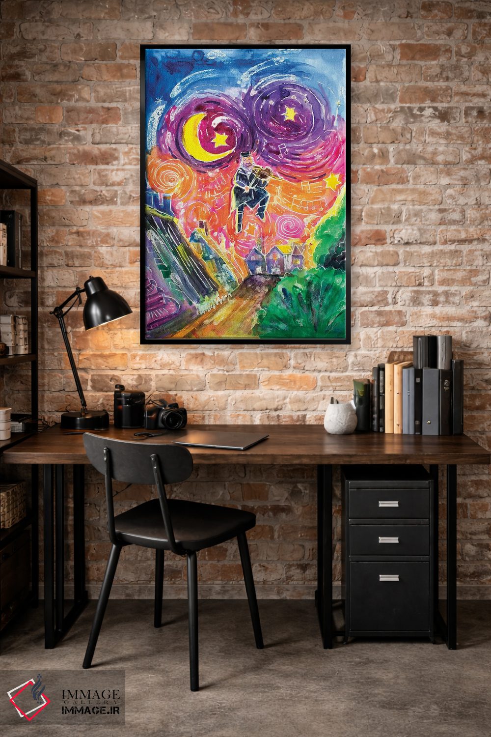 تابلو دکوراتیو ویولن زن اثر میشل پالور فلدمن - D4B