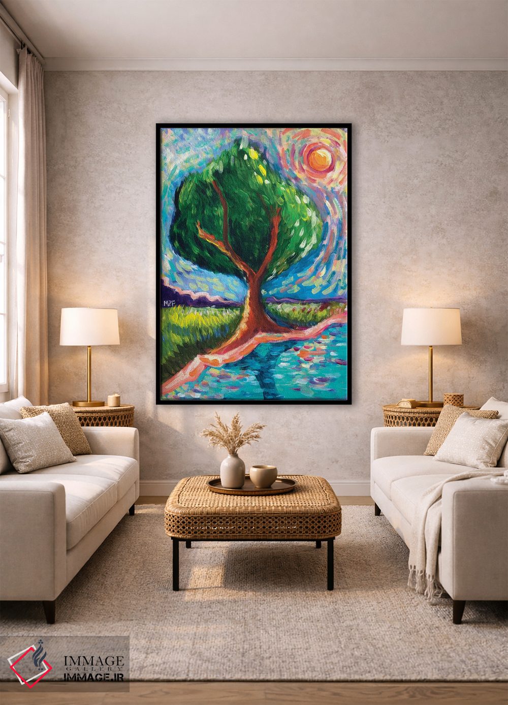تابلو دکوراتیو درخت زندگی ون گوگ اثر میشل پالور فلدمن - D1B