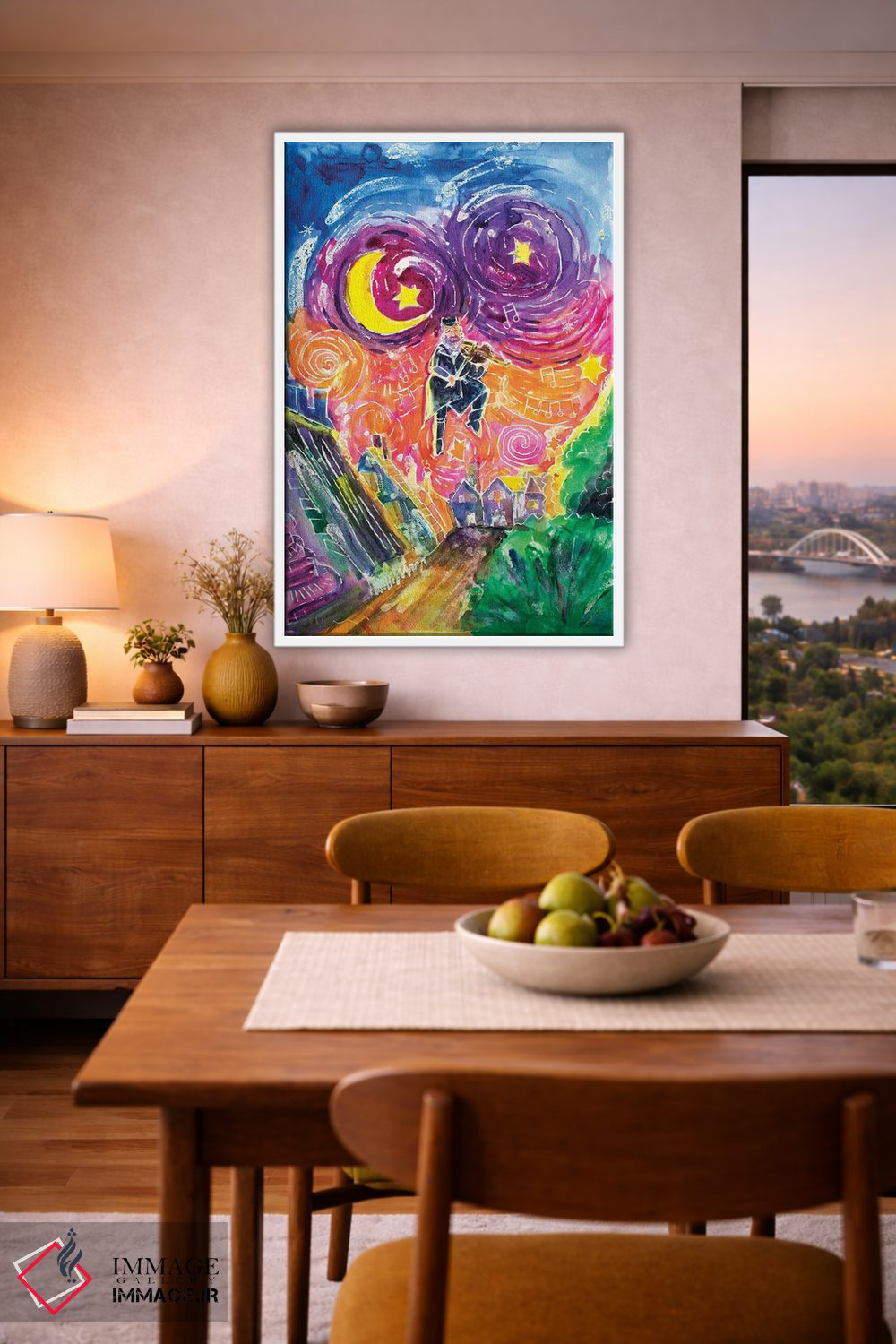 تابلو دکوراتیو ویولن زن اثر میشل پالور فلدمن - D6W