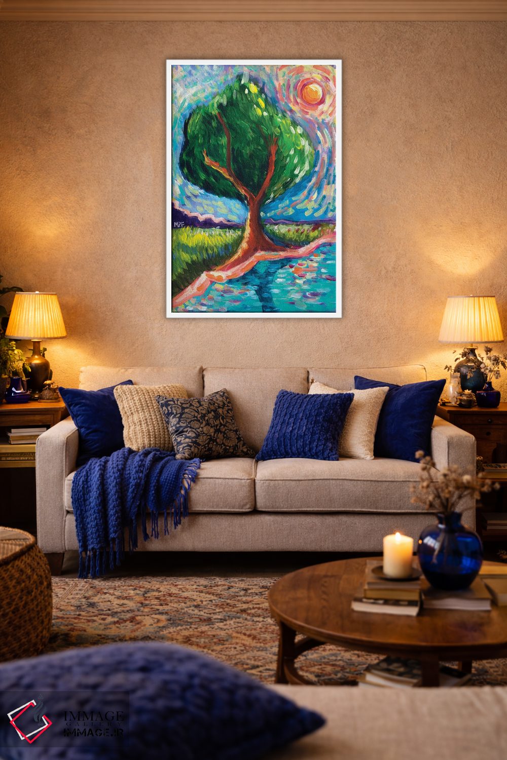 تابلو دکوراتیو درخت زندگی ون گوگ اثر میشل پالور فلدمن - D3W