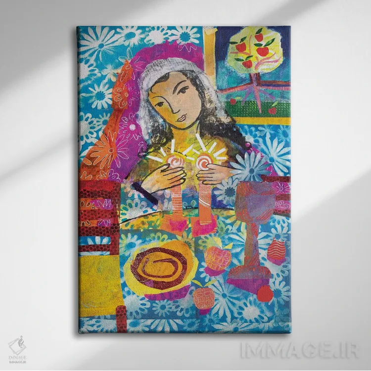 تابلو دکوراتیو زن شایسته اثر میشل پالور فلدمن - نمای روبهرو روی دیوار