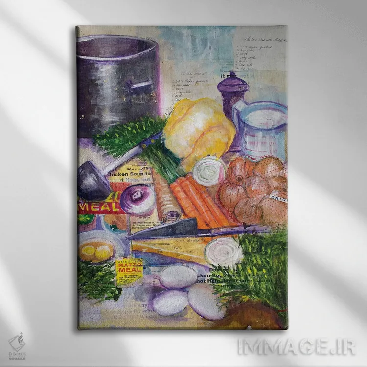تابلو دکوراتیو سوپ مرغ اثر میشل پالور فلدمن - نمای روبهرو روی دیوار