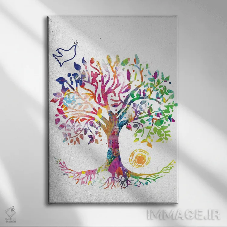 تابلو دکوراتیو فصل ها اثر میشل پالور فلدمن - نمای روبهرو روی دیوار