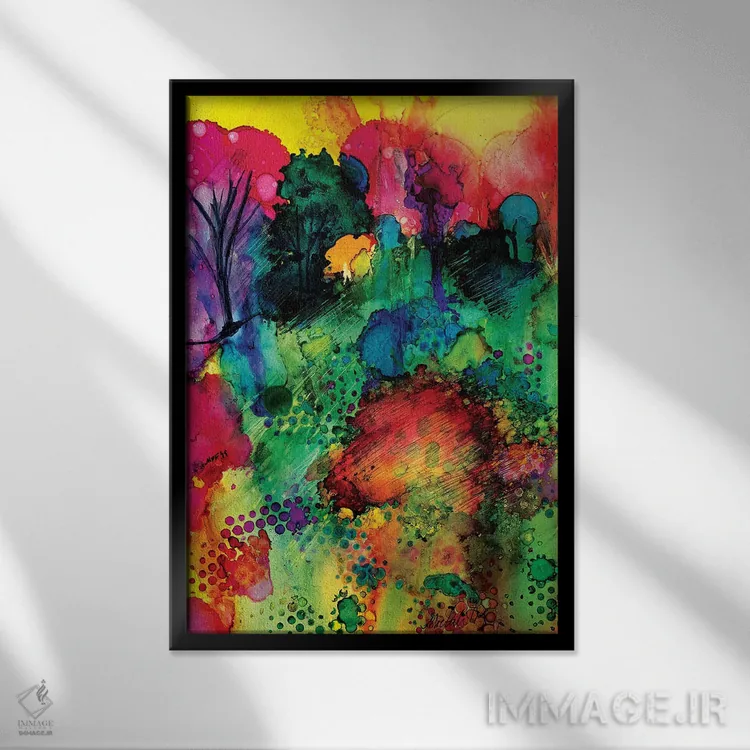 تابلو دکوراتیو ساعت طلایی اثر میشل پالور فلدمن - نمای قابدار مشکی